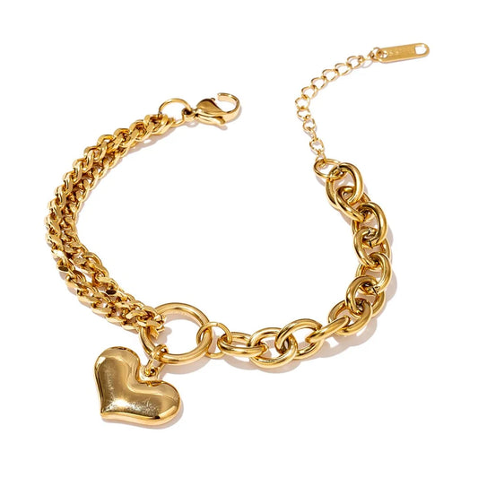 Bracelet femme doré - Élégance et amour au poignet