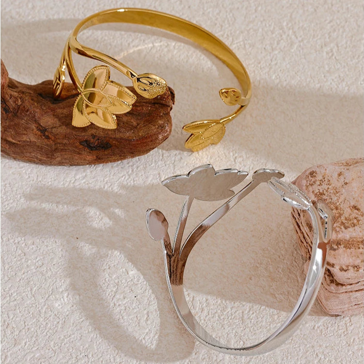 bracelet femmes tendance - Fleur dorée, style affirmé 🌸