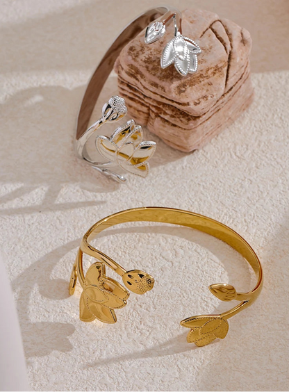 bracelet femmes tendance - Fleur dorée, style affirmé 🌸