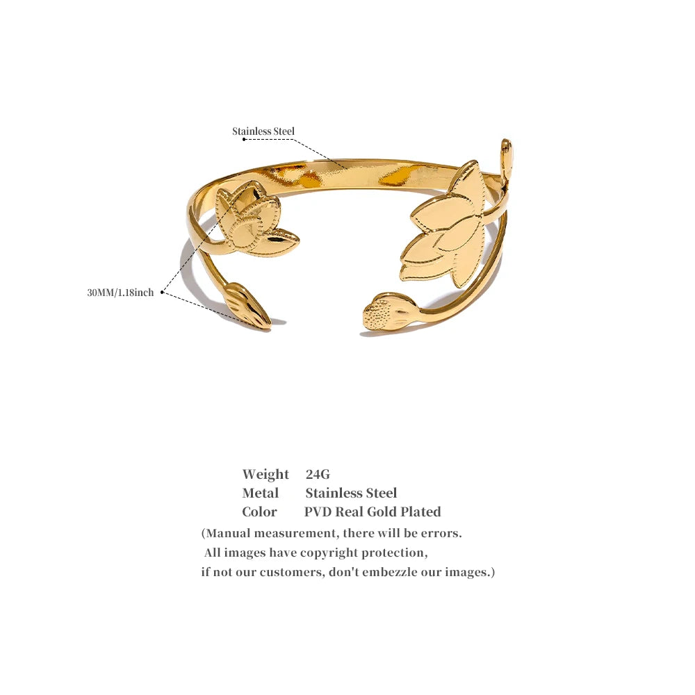 bracelet femmes tendance - Fleur dorée, style affirmé 🌸