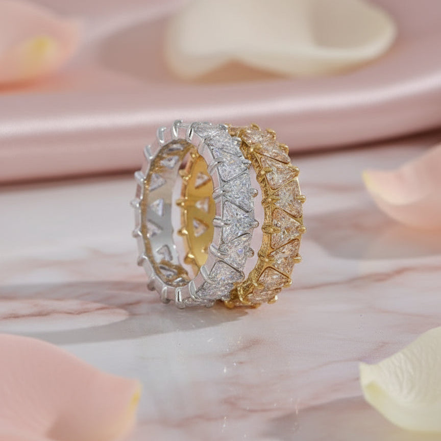 bague acier inoxydable doré