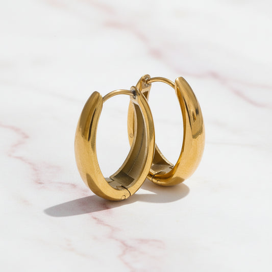 boucle d'oreille acier inoxydable plaqué en or couleur doré tendance