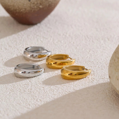 boucle d'oreille acier inoxydable en argent ou doré plaqué en or