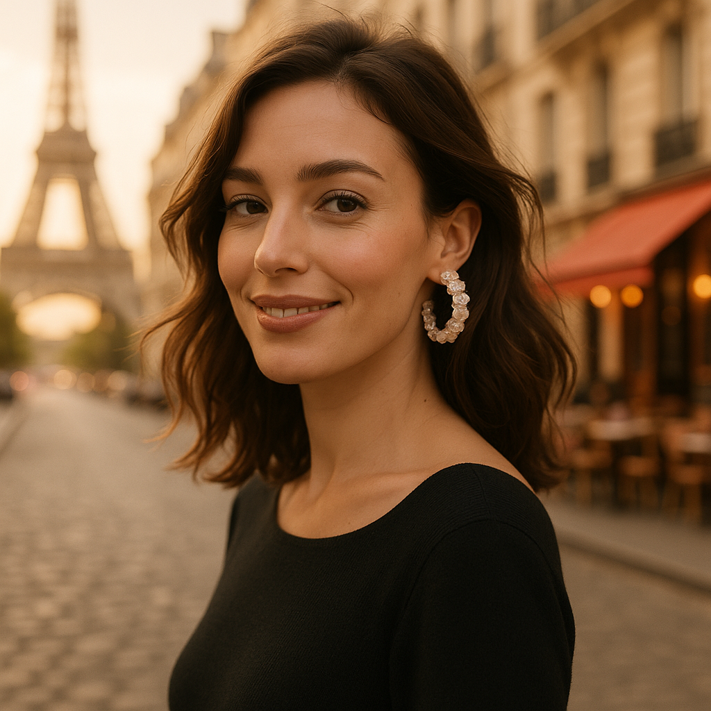 boucle d'oreille fleur  pour un style parisien