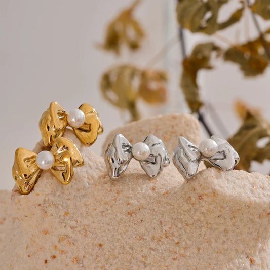 boucle d oreille noeud avec disponible en deux couleurs