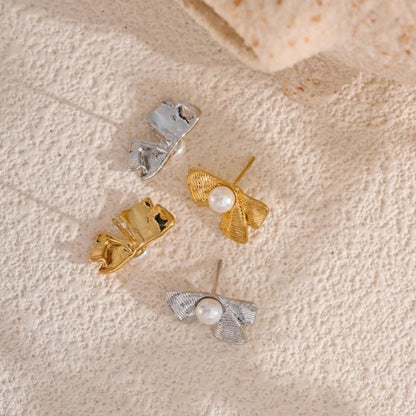 boucle d oreille noeud en deux couleurs