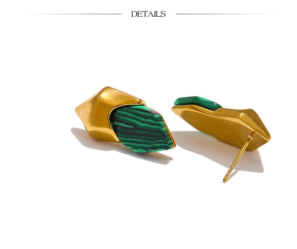 Boucle d’oreille acier inoxydable – le vert malachite ultra désirable - Innocent - Seduction