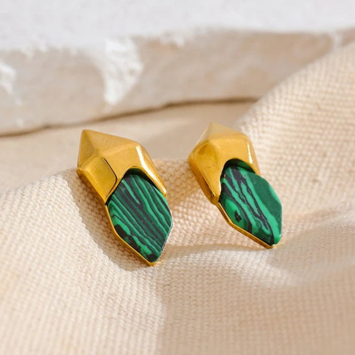 Boucle d’oreille acier inoxydable – le vert malachite ultra désirable - Innocent - Seduction
