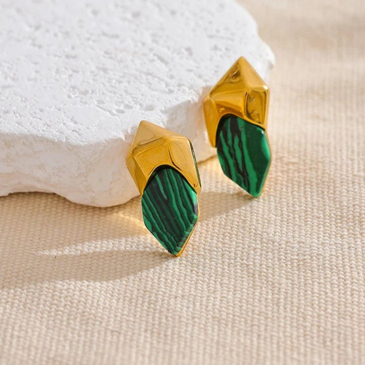 Boucle d’oreille acier inoxydable – le vert malachite ultra désirable - Innocent - Seduction