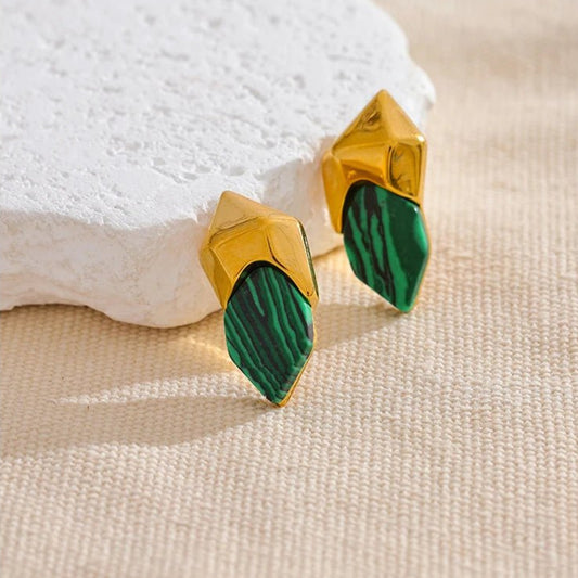 Boucle d’oreille acier inoxydable – le vert malachite ultra désirable - Innocent - Seduction