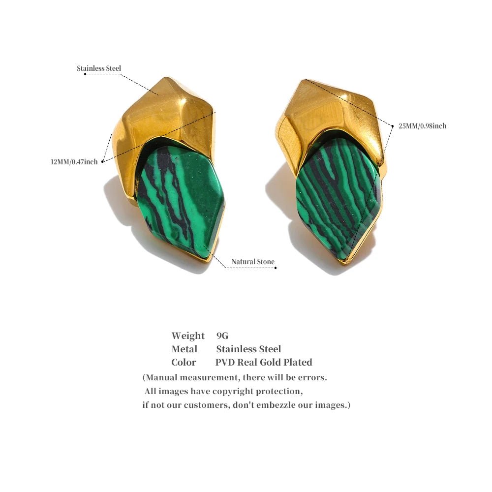 Boucle d’oreille acier inoxydable – le vert malachite ultra désirable - Innocent - Seduction
