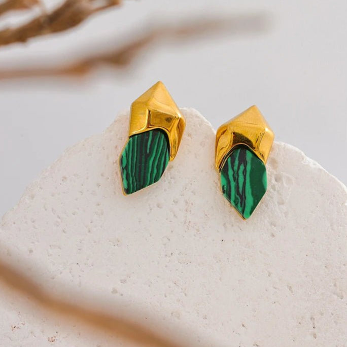 Boucle d’oreille acier inoxydable – le vert malachite ultra désirable - Innocent - Seduction