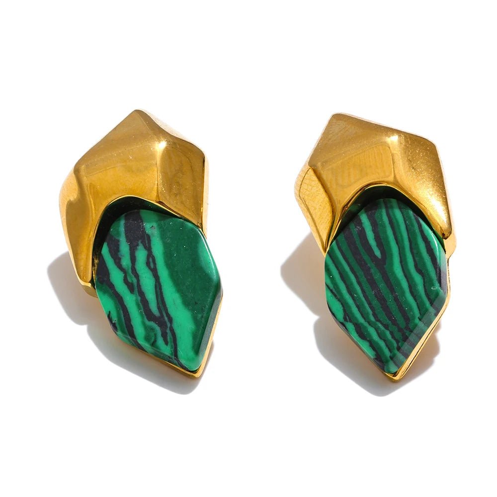 Boucle d’oreille acier inoxydable – le vert malachite ultra désirable - Innocent - Seduction
