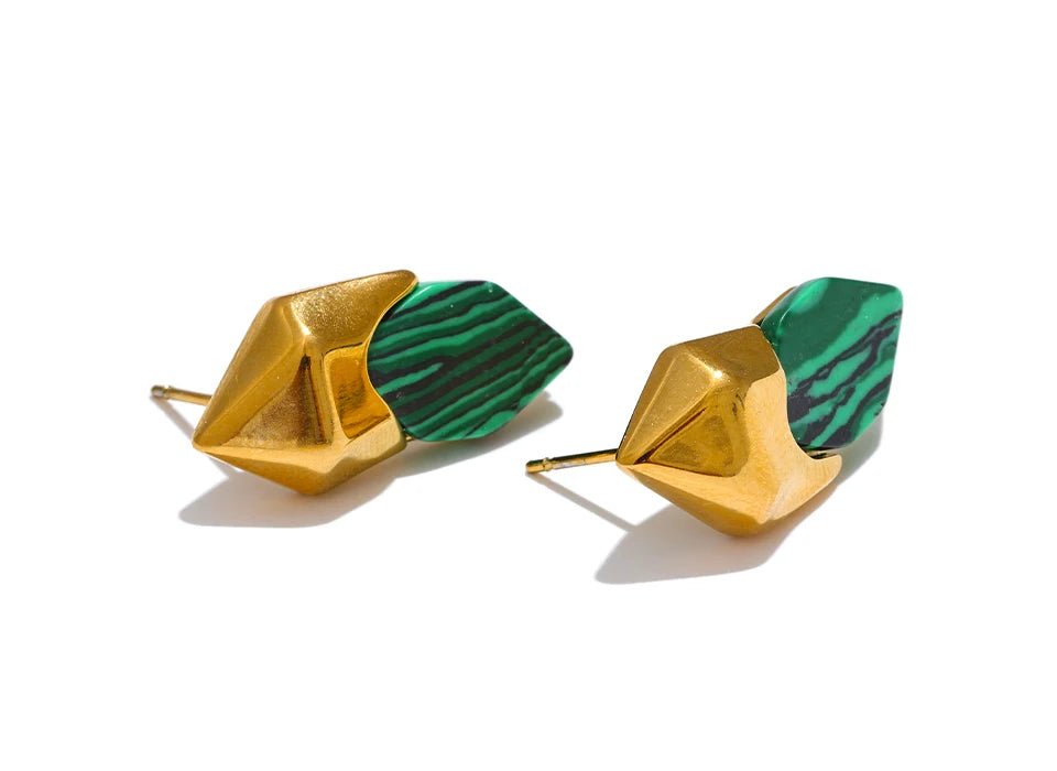 Boucle d’oreille acier inoxydable – le vert malachite ultra désirable - Innocent - Seduction