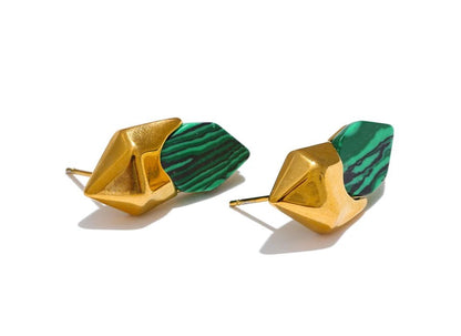 Boucle d’oreille acier inoxydable – le vert malachite ultra désirable - Innocent - Seduction