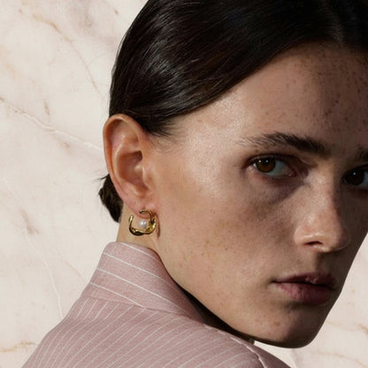 boucle d'oreille acier inoxydable style coreennes