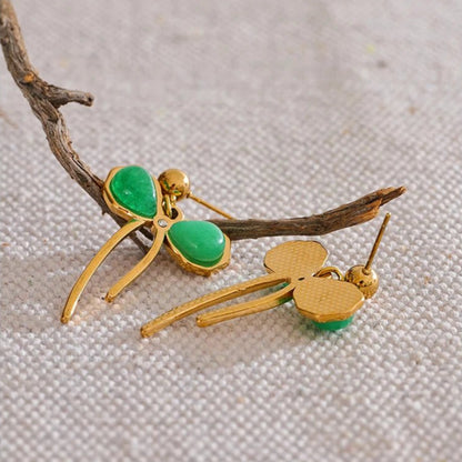 boucle d'oreille vert papillion