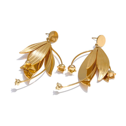 boucles d oreilles fleurs en acier inoxydable pour un style intemporel