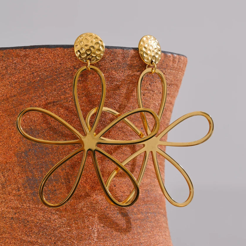 boucles d oreilles fleurs résistantes à l’eau et à la vie