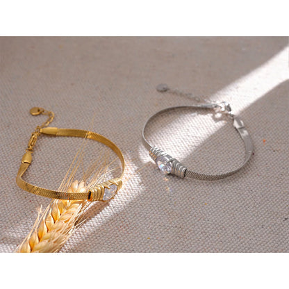 bracelet-acier-inoxydable-chaîne-serpent-en-zircone-cubique-argent-doré