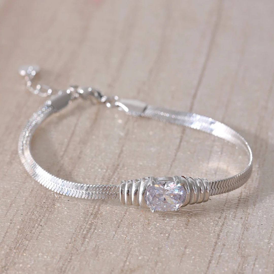 bracelet-acier-inoxydable-chaîne-serpent-en-zircone-cubique-argent