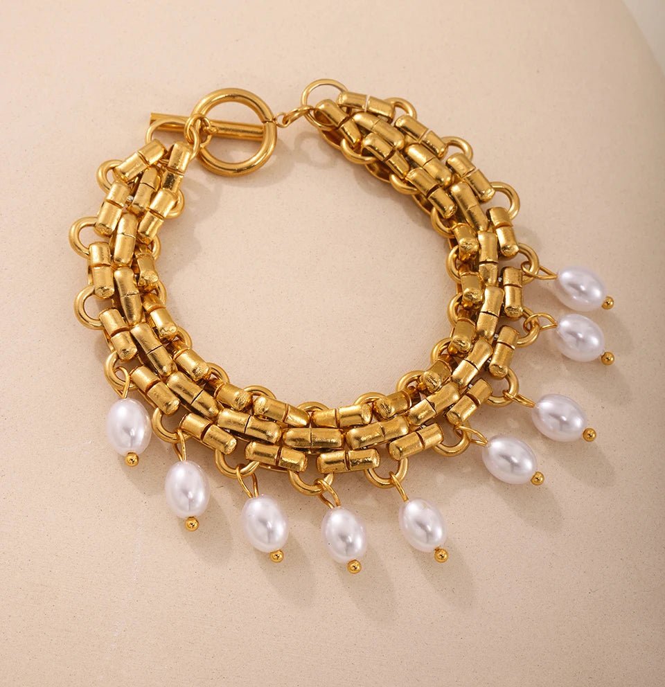 bracelet doré charme ethnique 18k plaqué