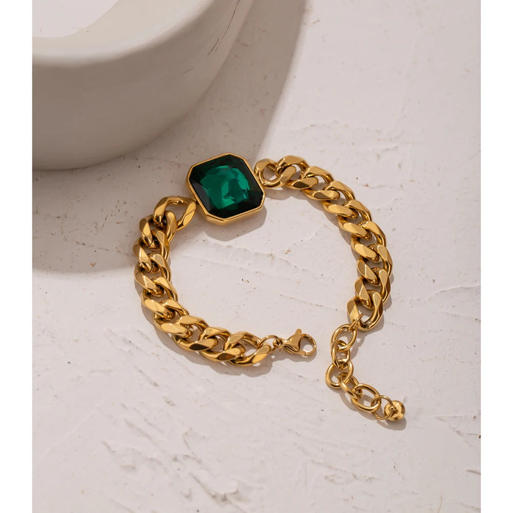 bracelet-doré-femme-audace-éclat-vert