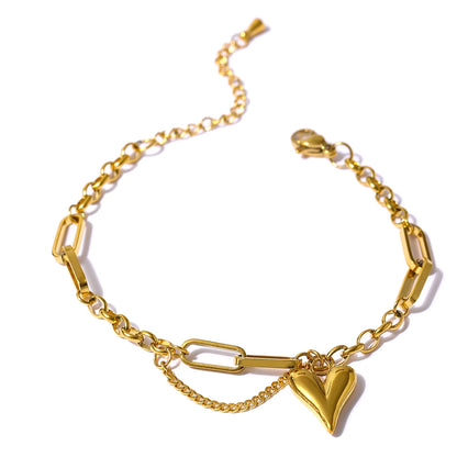 bracelet-en-acier-inoxydable-coeur-doré