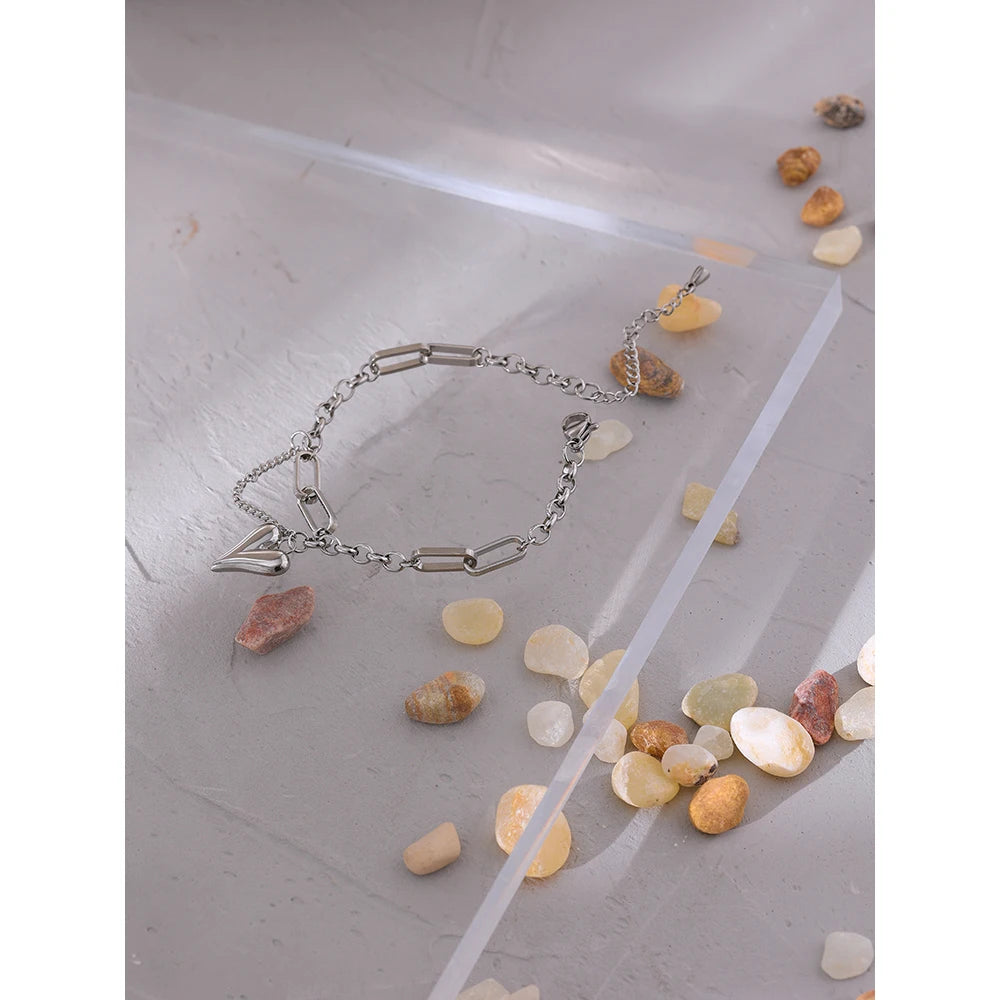 bracelet-en-acier-inoxydable-double-coeur-argent