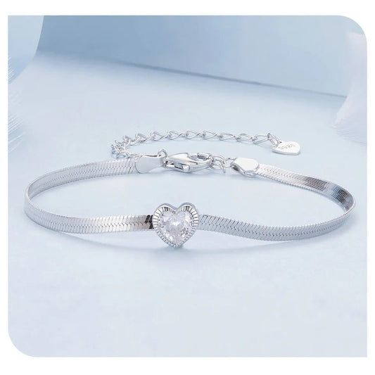 bracelet-femme-argent-chaîne-serpent-cœur-et-zircon