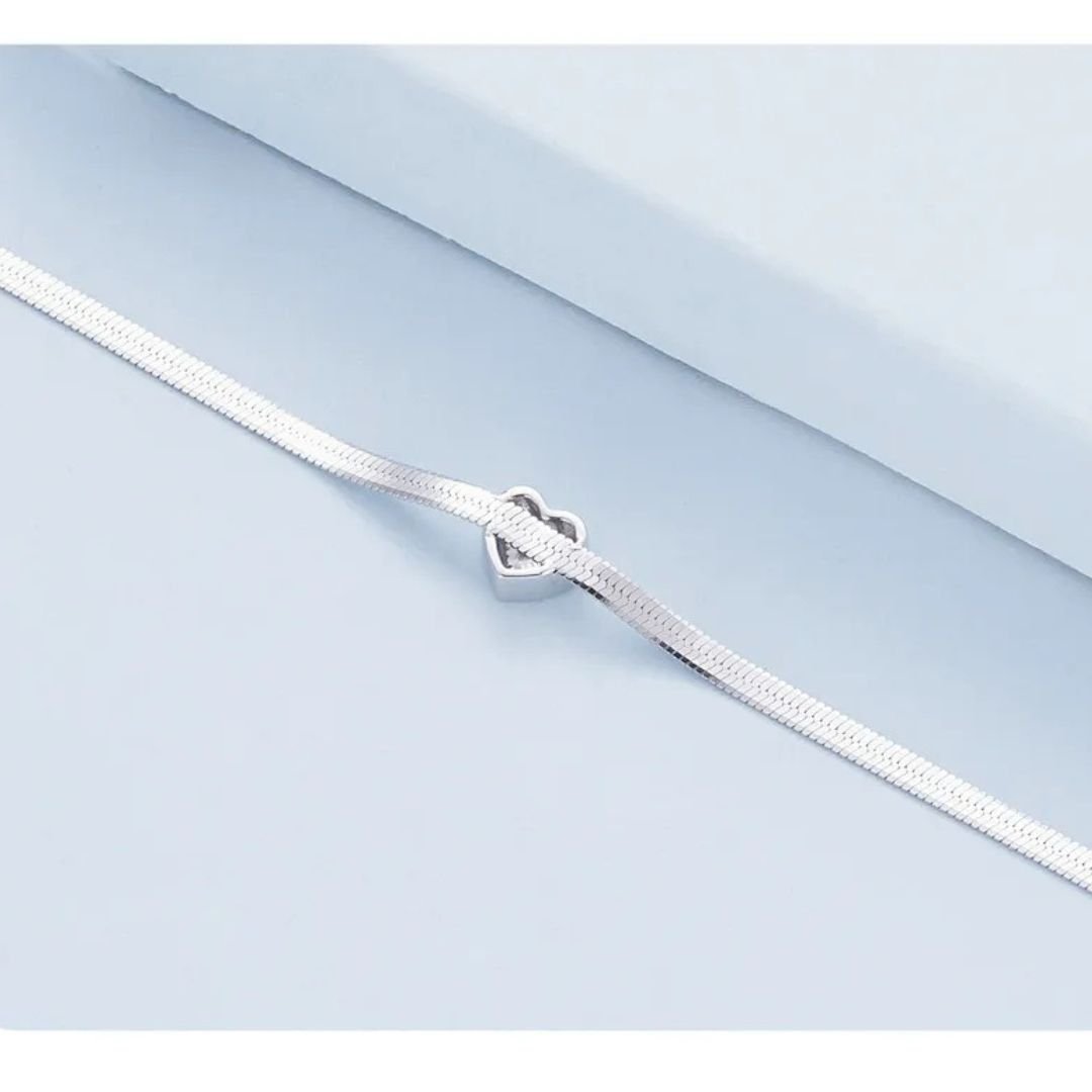 bracelet-femme-argent-chaîne-serpent-cœur