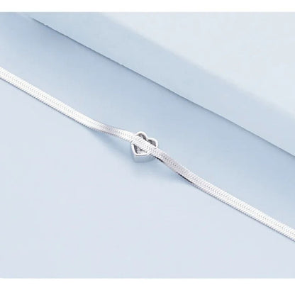 bracelet-femme-argent-chaîne-serpent-cœur