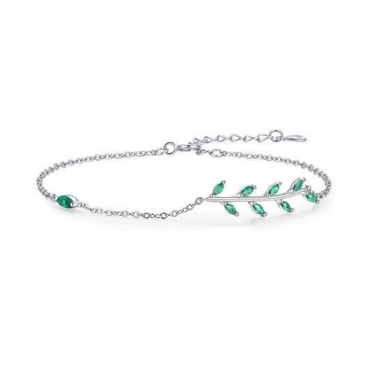 bracelet-femme-argent-éclat-de-la-zircone-verte