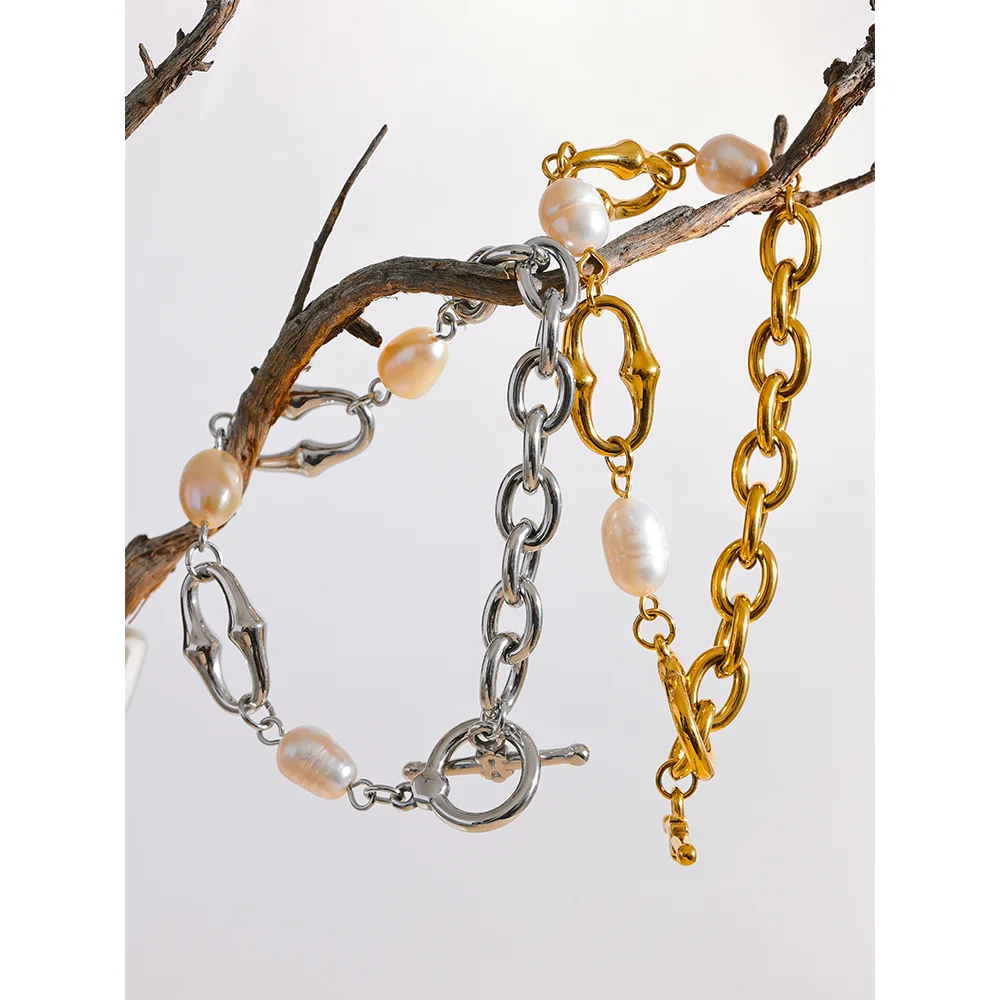 bracelet-femme-plaqué-or-Élégance-perles-d'eau-douce-doré-argent