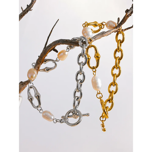 bracelet-femme-plaqué-or-Élégance-perles-d'eau-douce-doré-argent