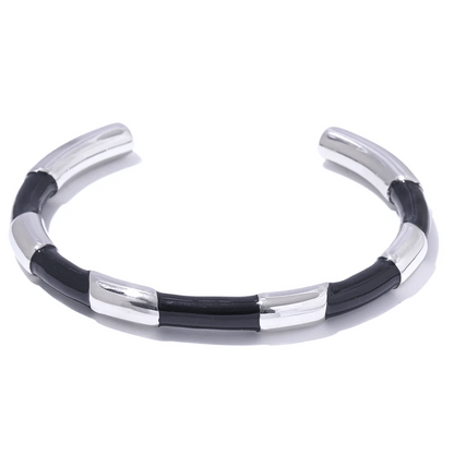 bracelet-femme-tendance-noir-argent