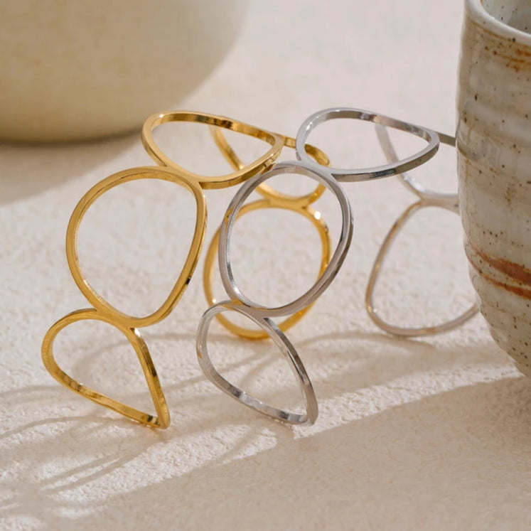 bracelet femme tendance en acier inoxydable poli