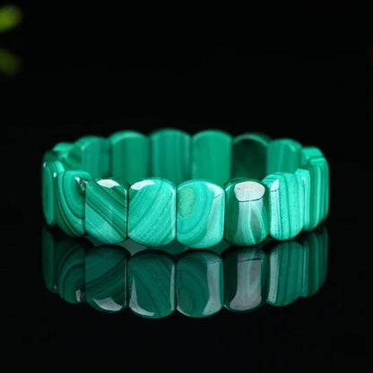 bracelet malachite perles rectangulaires d exception 5a