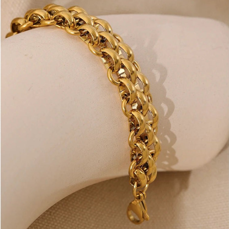 bracelet-plaqué-or-puissance-en-chaîne-cubaine