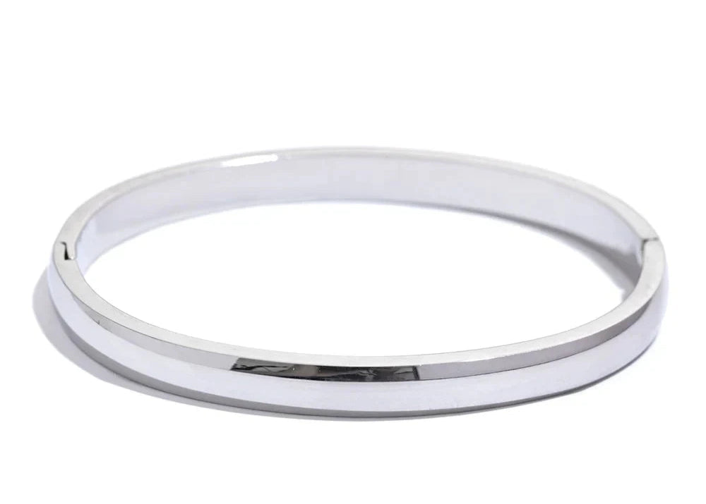 Bracelet tendance du moment design fin et élégant en acier inoxydable argent