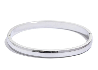 Bracelet tendance du moment design fin et élégant en acier inoxydable argent