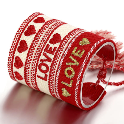 bracelet-tissé-trois-loves-rouge-cordon