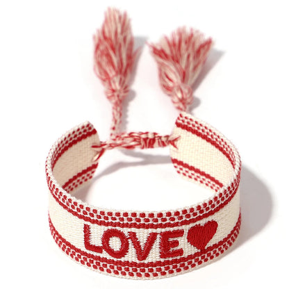 bracelet-tissé-love-rouge-cordon