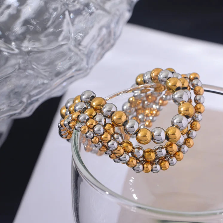 bracelets femmes tendance mixte en argent et doré en acier inoxydable