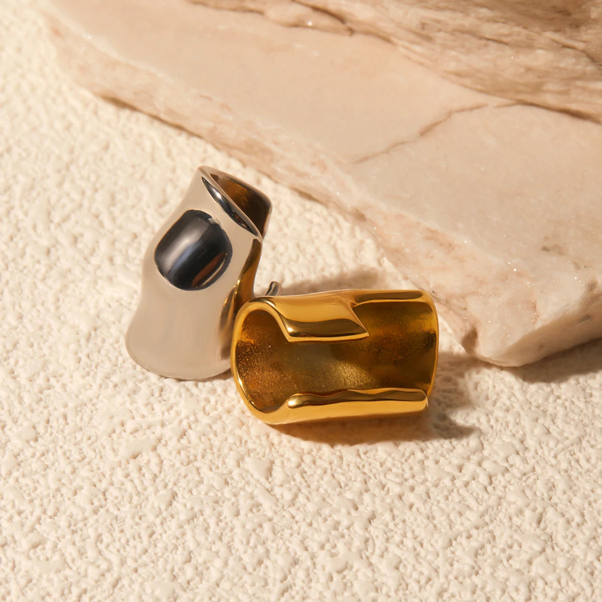 ear cuff waterproof en acier inoxydable doré au style parisien 