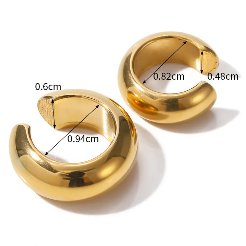 ear cuff minimaliste en acier inoxydable doré 