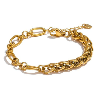  ce bracelet femme tendance est en acier inoxydable  plaqué or couleur gold
