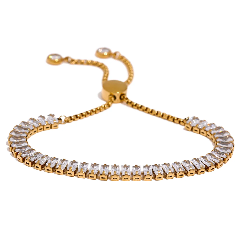 bracelet femme tendance gold blanc en acier plaqué en or