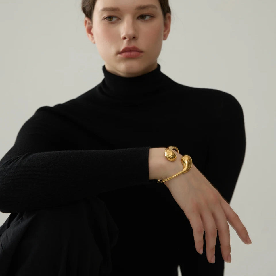 femme porte bracelet femme tendance originale en acier inoxydable plaqué en or couleur gold