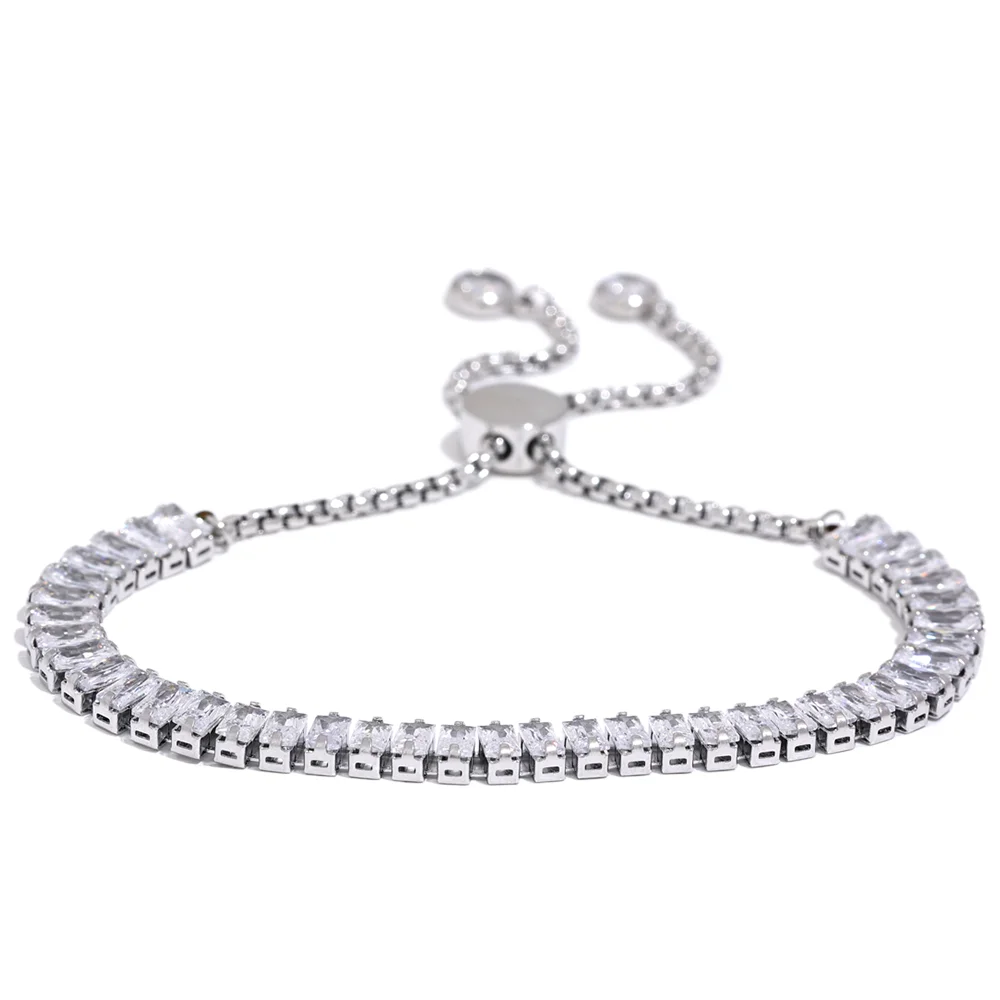 bracelet femme tendance argent coloré en acier plaqué en or